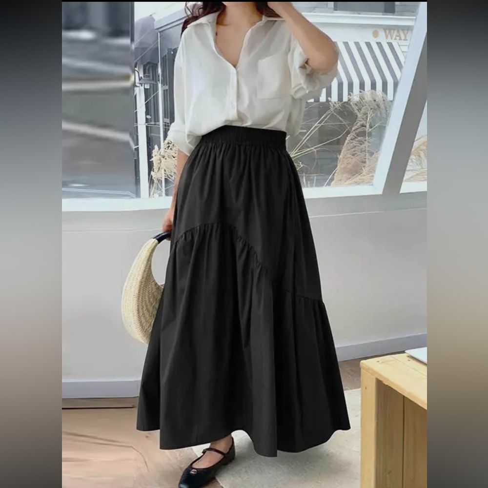19 Boho Loose Pleated Split-Joint Skirts Bottoms